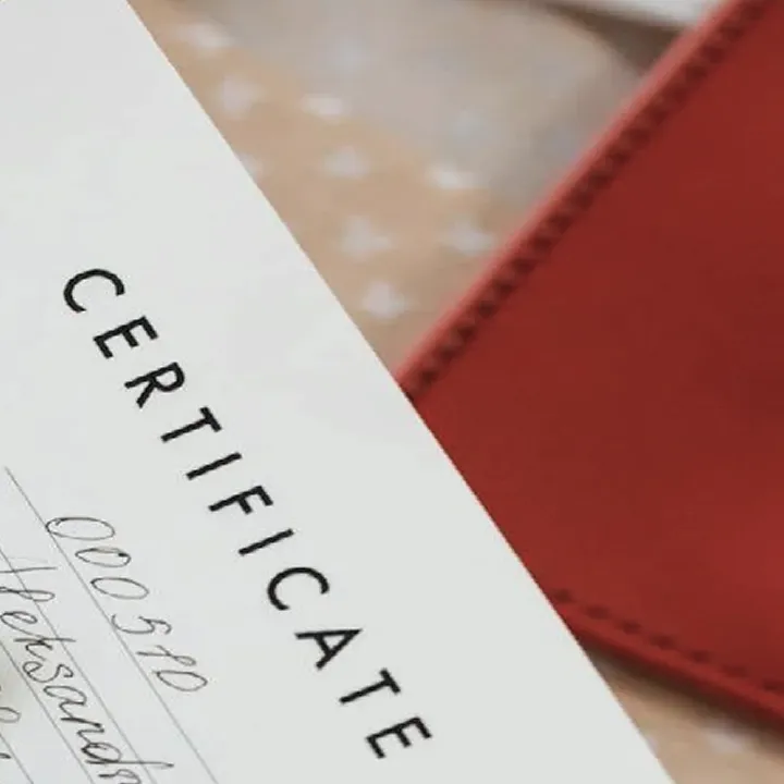 Printed physical memorial certificate