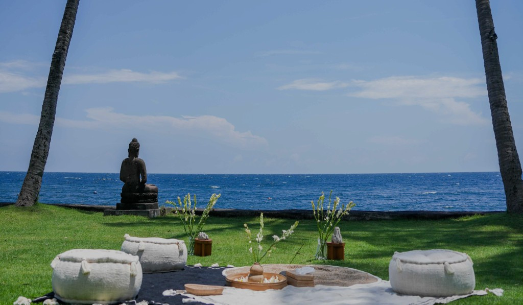 Ocean view from a coastal terrace in Bali